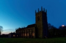 Dawn begins to break behind Battlefield Church